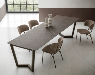 TAVOLO RETT. ALL. PIANO HPL STRATIFICATO 18 COLORI GAMBE IN METALLO 5 COLORI LP - Immagine 1 di 4