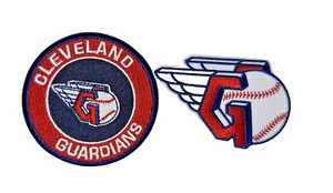 (2) Cleveland Guardians Team + circle Logo Embroidered 3in Iron / Sew-On Patch - Picture 1 of 5