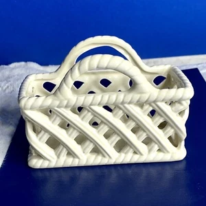 Vintage Lady Jayne Rose Ceramic Basket Desk Organizer Pen Paper Holder - Picture 1 of 7