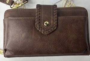 Braune Kunstleder Geldbörse von Purse Lux Designed In USA New York Los Angeles - Bild 1 von 6