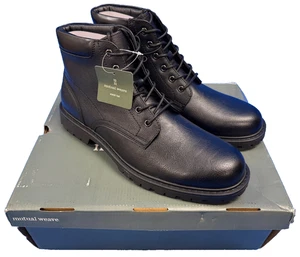 Mutual Weave Herren Schwarz Schnürstiefel Größe 10 Memory Foam Neu im Karton - Bild 1 von 9