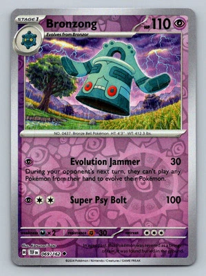 Pokemon Bronzong SV05: Temporal Forces 069/162 Near Mint NM Reverse Holo - Image 1 of 2