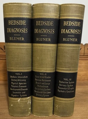 Bedside Diagnosis - George Blumer 1st Edition Vol 1-3 1928 WB Saunders Company - Image 1 of 4