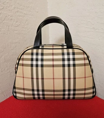 Bolso de mano BURBERRY de lona recubierta a cuadros Nova vintage AUTÉNTICO Foto 1 de 4
