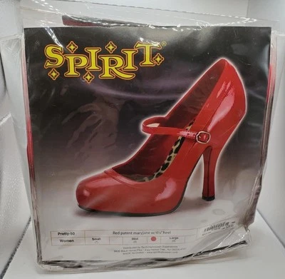 Red Rockabilly Maryjanes SIZE 8 w/ 4½ inch stilleto high heel Spirit Halloween - Image 1 of 4