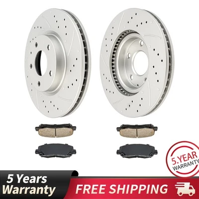 6pc Front Disc Rotors Ceramic Brake Pads Kit For 2013-2016 2017 Mazda CX-5 Foto 1 de 4