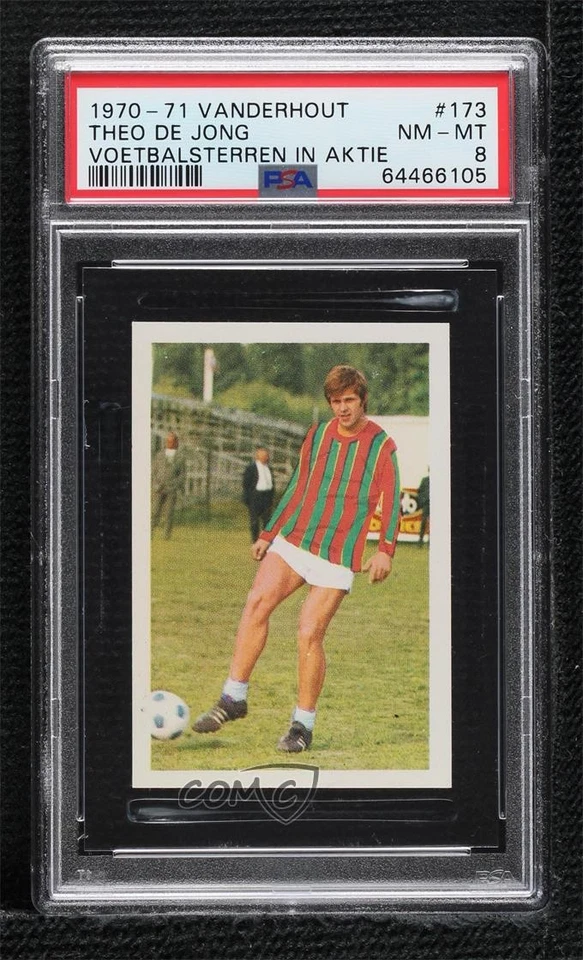 1970-71 Vanderhout Voetbalsterren in Aktie Theo De Jong #173 PSA 8 - Image 1 of 2