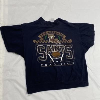 Sudadera De Colección New Orleans Saints Cuello Redondo Para Hombre - L- NFL Años 90 Puntada Única Foto 1 de 4