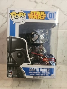 Star Wars - Darth Vader (Chrome) #01 Funko Pop Vinyl FREE POP PROTECTOR - Picture 1 of 5