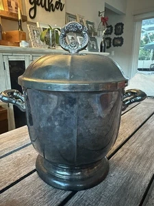 Vintage Oneida USA versilberter Eiskübel mit Deckel & Griffen - verziert - Bild 1 von 7