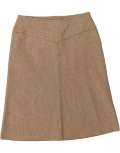 BENETTON Womens A-Line Skirt IT 44 Medium W30 Brown Wool IW02 - Picture 1 of 4
