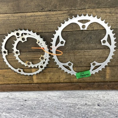Vintage Takagi Chainring 130 85 BCD Set of 3 48T 39T 5-Bolt Deore Tourney AD 85 - Image 1 of 4