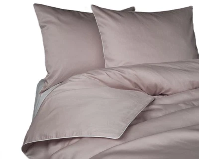 Bettwäscheset aus reiner Baumwolle 160x200 Puderrosa Premium - Bild 1 von 4