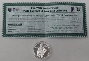 1975 Tom Morris Jr. PGA Tour World Golf Hall of Fame 1 oz .999 argento fino rotondo - Foto 1 di 6