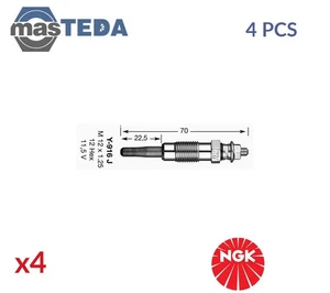 5906 ENGINE GLOW PLUGS NGK 4PCS FOR DAEWOO KORANDO,MUSSO 2.9L,2.2L - Picture 1 of 5