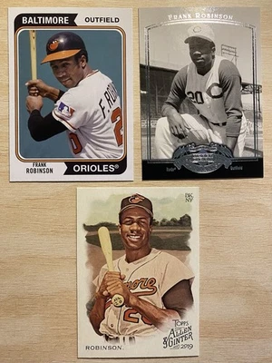 (Lote de 3) Tarjetas de béisbol Frank Robinson HOF Topps Ginter Heritage cubierta superior Foto 1 de 2