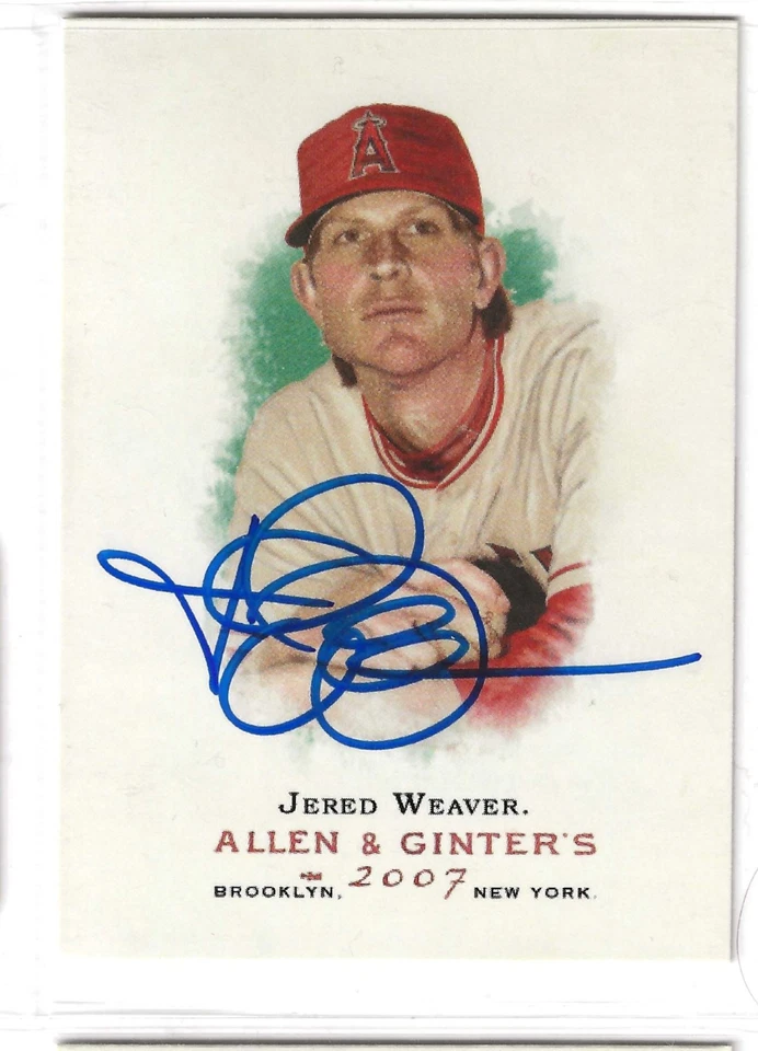 Tarjeta autógrafa Angels 2007 Topps Allen & Ginter firmada por Jered Weaver Foto 1 de 1