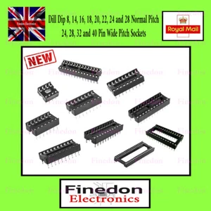 DIL DIP IC Sockets Adaptor Solder Type 8 14 16 18 20 24 28 32 40 Pin Narrow Wide - Picture 1 of 13