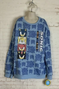 Sonic the Hedgehog Boys Blue Crewneck Sweatshirt Size XL (16/18) - Picture 1 of 3