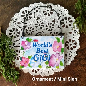 Adorno de madera GiGi *Mini placa de letrero de abuelo Gi GG regalo EE. UU. - Imagen 1 de 4