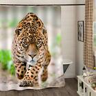 MitoVilla Gold Leopard Shower Curtain  Deadly Wild Male Cheetah Performing an At
