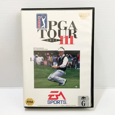 PGA Tour Golf III + Box & Manual - Sega Genesis - Tested & Working - Image 1 of 4