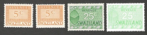 AOP Swaziland 1970-84 revenue stamps MNH Cover