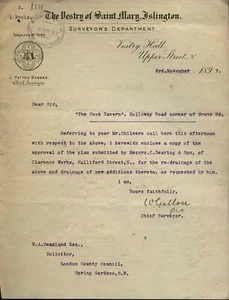 1897 LONDON, VESTRY of ST MARY, ISLINGTON, re THE COCK TAVERN, Holloway Rd - Picture 1 of 1