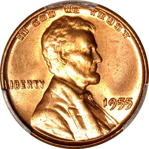 1955 1C Doubled Die Obverse Lincoln Cent PCGS MS65RD Cover