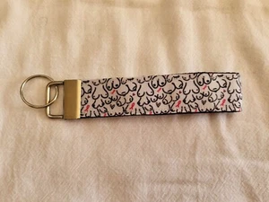 Handcrafted Breast Cancer Awareness Key Chain Wristlet - Picture 1 of 1