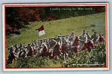 Antique Cavalry Training Postcard Vintage Collectible Rare Image
