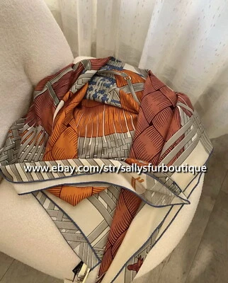 Sallys 70% Cashmere 30% Silk Wrap Scarf Knit Horse Print Double Face Shawl 53" - Image 1 of 4