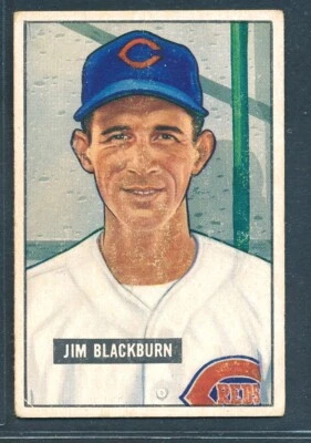 1951 Bowman #287: JIM BLACKBURN Cincinnati Reds HIGH # SP ~ VG to VG+ - Image 1 of 2