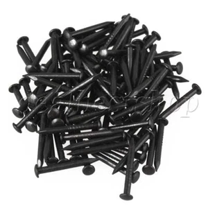 50 Pieces Black 15mm Length Archaize Pure Screw Nail with Round Head - Picture 1 of 3