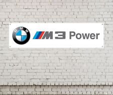 BMW M3 POWER CAR LOGO BANNER SIGN WATERPROOF MAN CAVE WORKSHOP TRACKSIDE