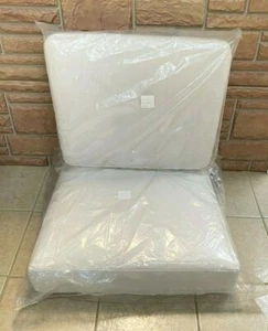 2 pc Frontgate Sunbrella Club Outdoor Chair Cushion Quick Dry fabric white 27x25 - Picture 1 of 6