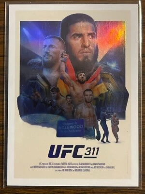 2025 Topps Now UFC 311 SP Fight Poster Card Makhachev Dvalishvili Prochazka - Image 1 of 2