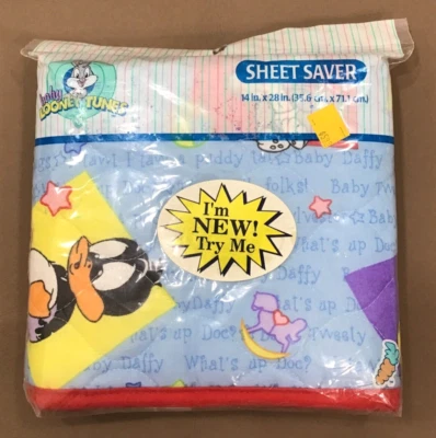 Baby Looney Tunes Sheet Saver Changing Pad Unisex NOS 1998 14 in. x28 in. USA - Image 1 of 4