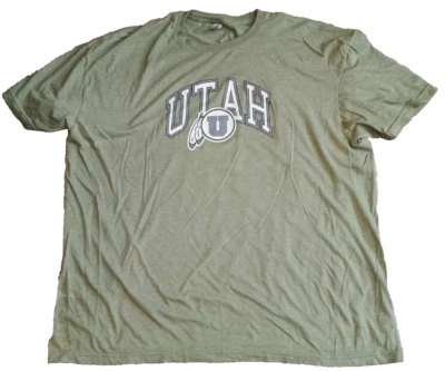 Gildan T-Shirt Tee University Utah Utes Football Mens OD Green 2XL Cotton Blend - Image 1 of 4