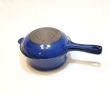 Vtg Le Creuset Blue #18 Multi Function 2-in-1 Pot Pan Set Enameled Cast Iron