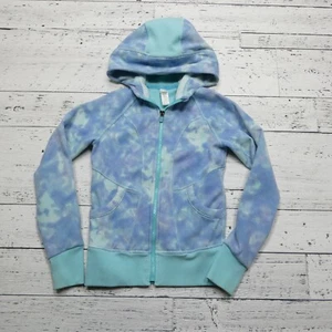 Athleta Hoodie Girl Hoodie Youth Size S (7) Blue Tie Dye Full Zip Hooded Jacket - Picture 1 of 7