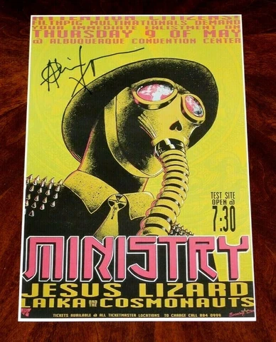 AL JOURGENSEN OF MINISTRY SIGNED 12X18 POSTER!!! Cover