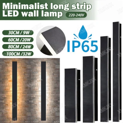 30-100cm Lange Wandleuchte Villa Wandleuchte Schwarze IP65 Außen LED Wandleuchte - Bild 1 von 4