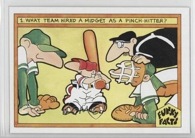 1976 Funky Facts Weird World of Baseball Lilliputians #6 - Image 1 of 2