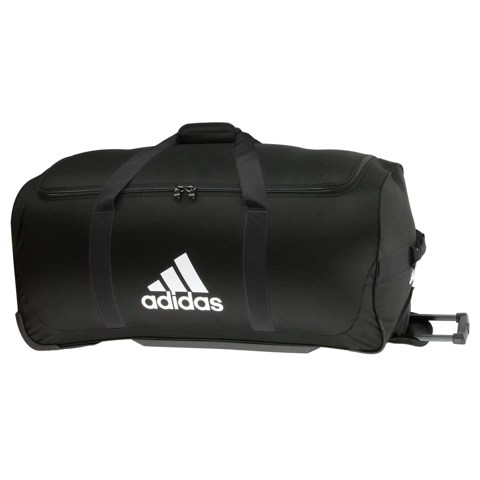 Adidas Team XL 2 Wheel Duffel Bag, Rolling Sports Suitcase - Black/White - Image 1 of 4