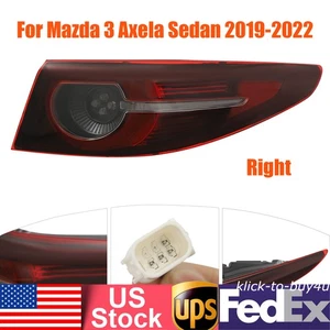 LED Right Side Tail Light Outer Rear Stop Lamp For Mazda 3 Axela Sedan 2019-2022 - Picture 1 of 18