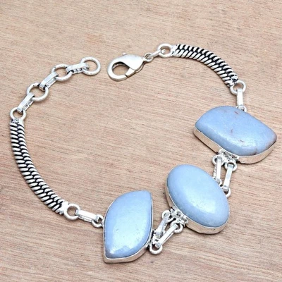 Ювелирные браслеты с голубым опалом Owyhee 7 дюймов с драгоценными камнями - Изображение 1 из 4