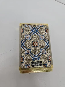 Duratone Plastic Coated Deck Playing Card Geometric Motif SEALED Tax Stamps Case - Picture 1 of 4