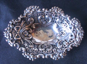 Solid Silver Stunning Ornate Victorian Bon Bon Dish Hallmark Date 1896 - Picture 1 of 8