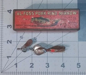 Vintage Al Foss Pork Rind Minnow Shimmy Wiggler w/ Box S1 No. 6 - Picture 1 of 11